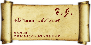 Hübner József névjegykártya